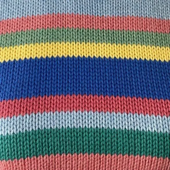 Polo Ralph Lauren Sky Blue Sun Bleached Multi Stripe Short Sleeve Sweater - Picture 2 of 16